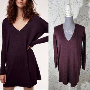 Wilfred Free Heathered Burgundy Knit Oversized Gail Tunic